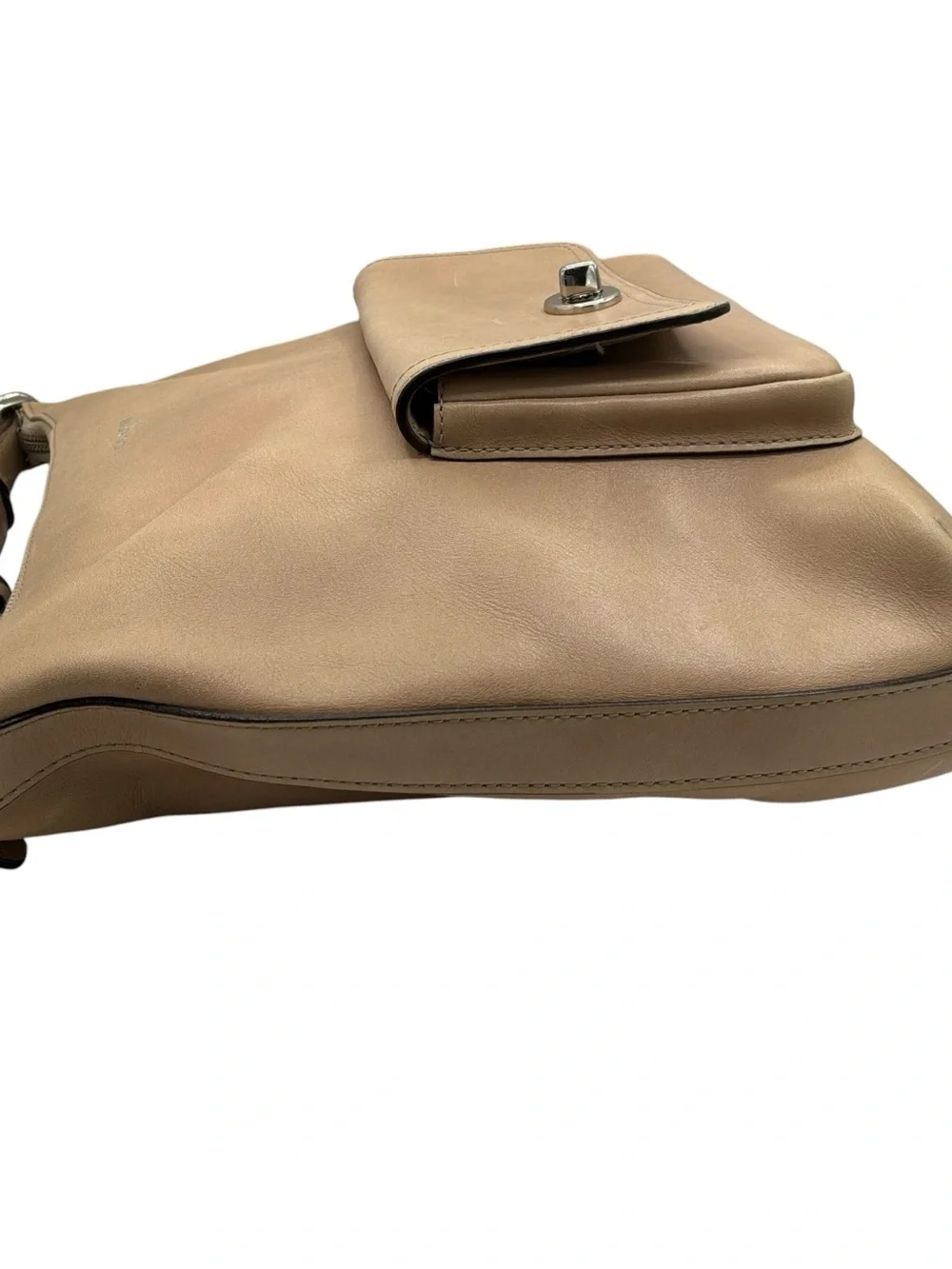 Coach Legacy Courtenay Hobo Tan Leather Shoulder Bag with Front Turnlock Pocket